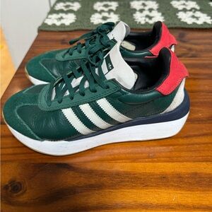 Adidas Forest Green and Crimson Sneakers